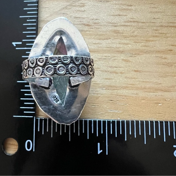 New Color Enhanced Labradorite Sterling Silver Overlay Ring Size 8 - Picture 8 of 9